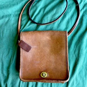 Vintage Coach Brown Leather Crossbody